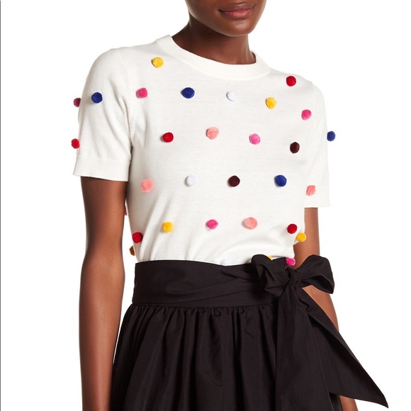 colorful pom pom sweater